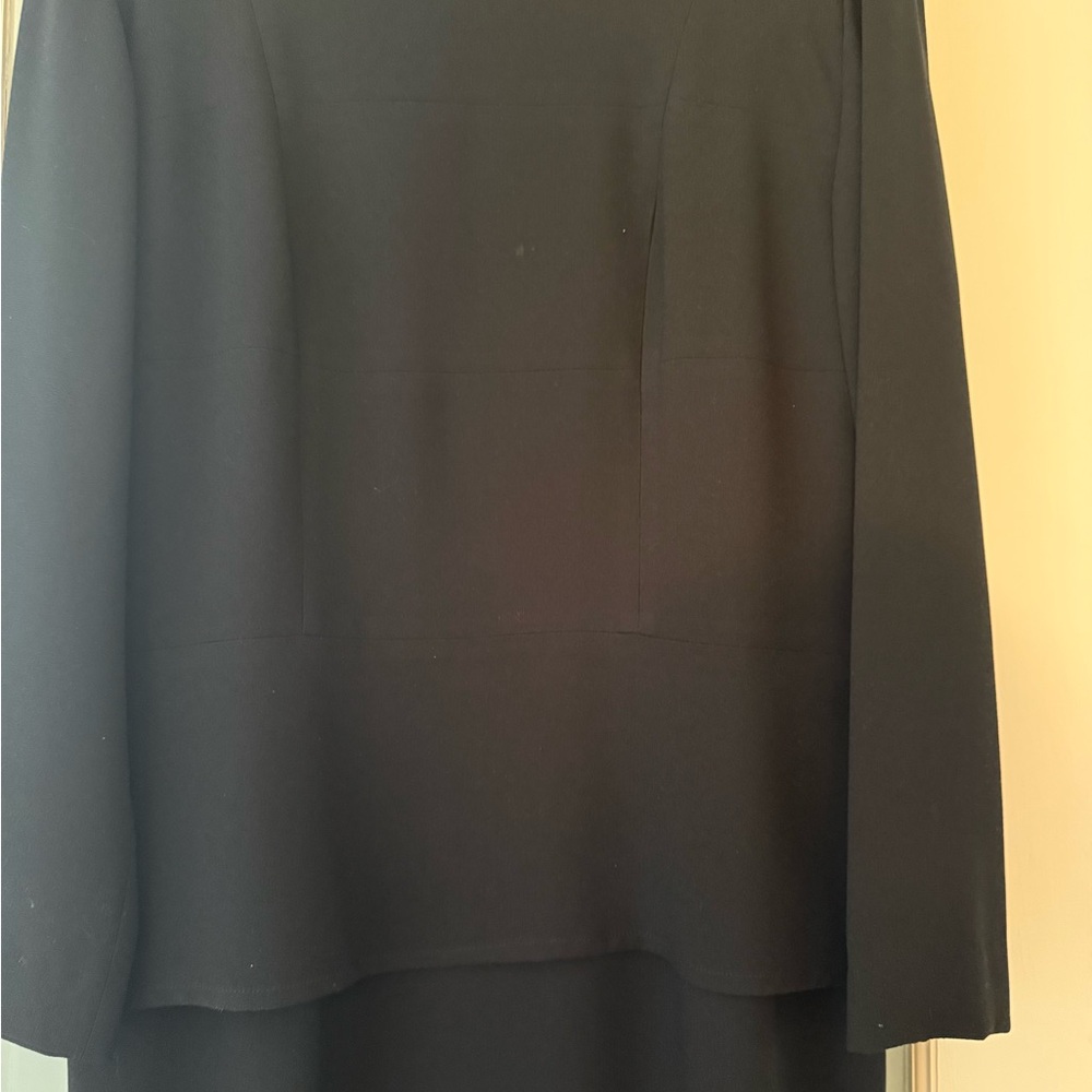 Classic Black Women's Dress with Cape Overlay - Picture 5 of 5